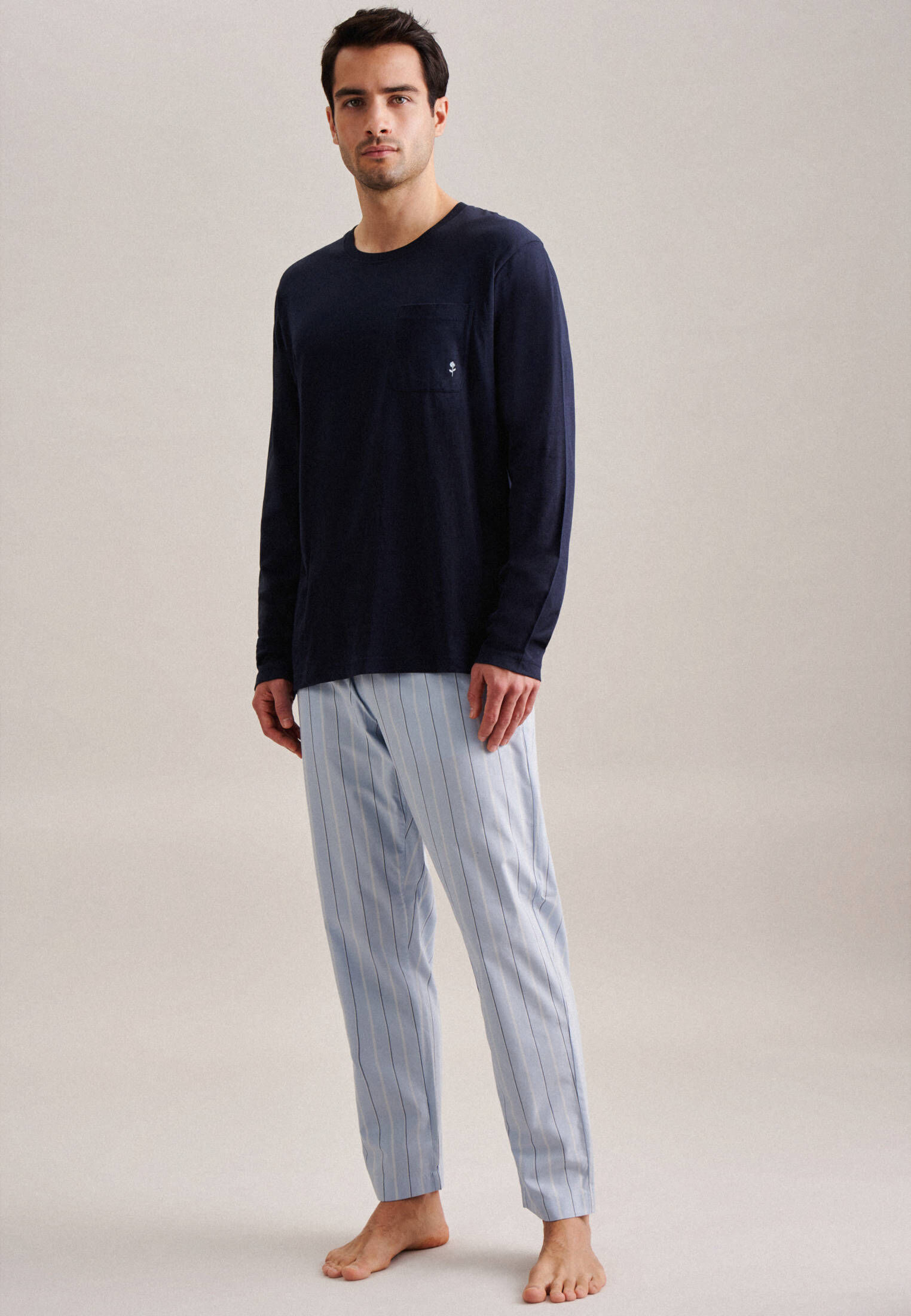 Seidensticker| Herren Pyjama Schwarze Rose