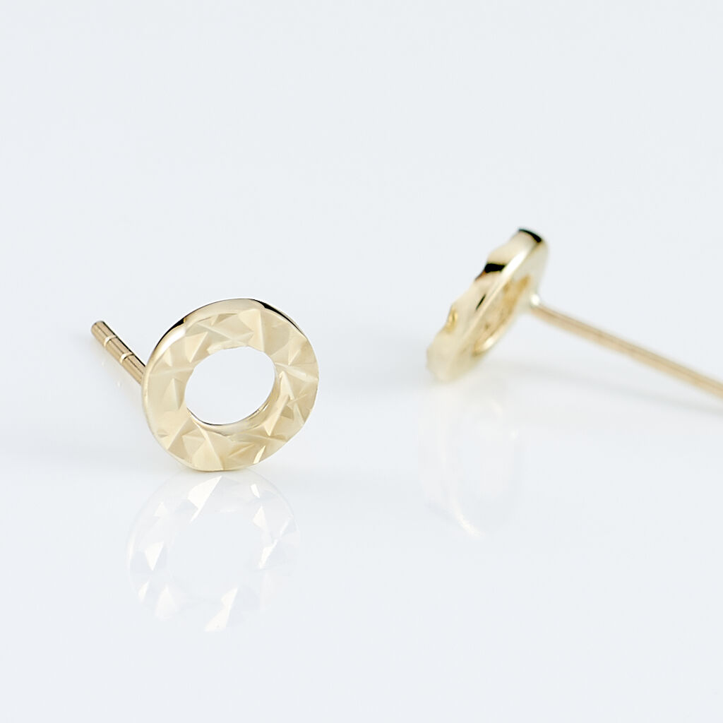 Boucles D'oreilles Puces Berangere Cercle 3 Or Jaune