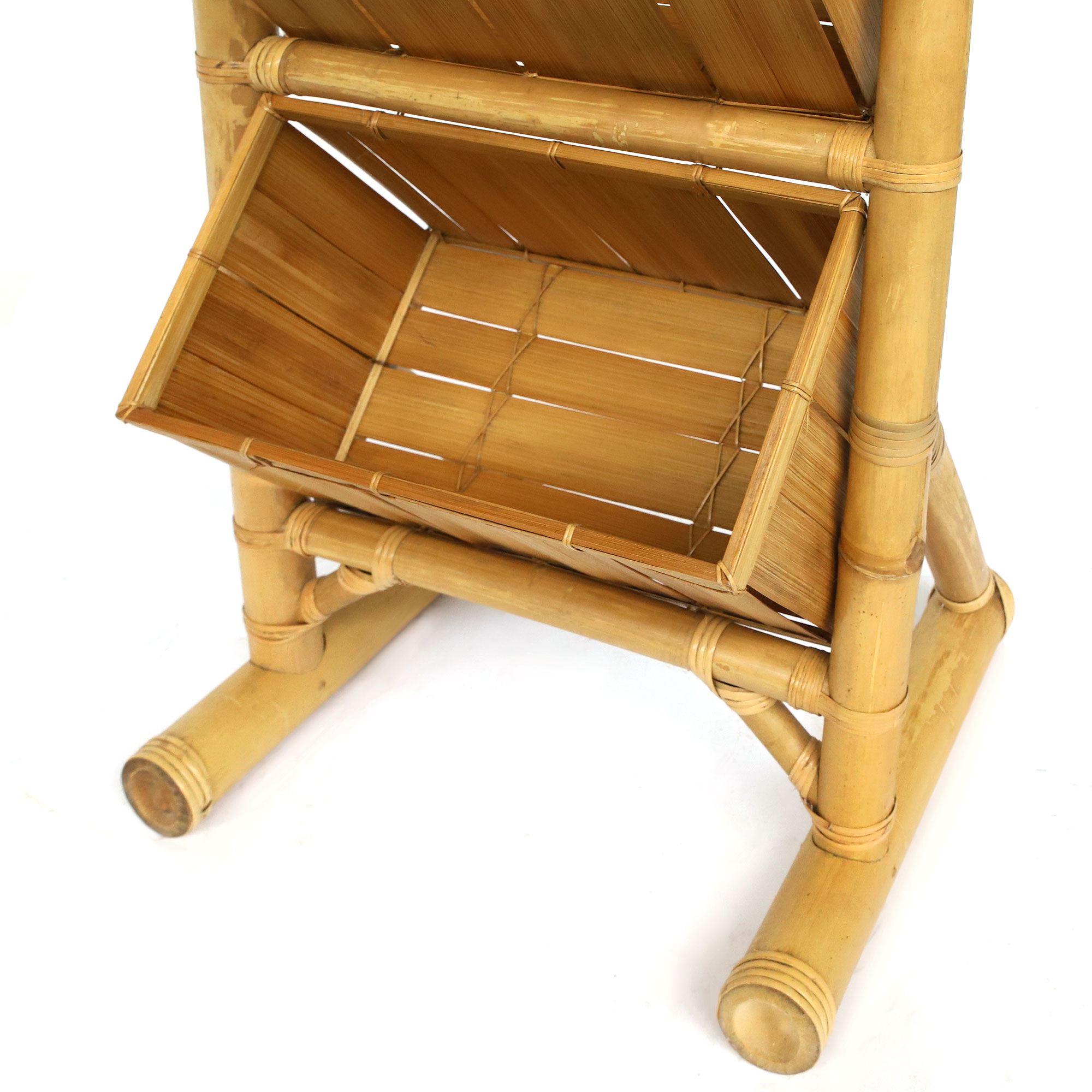3er Bambus-Boxen in Regal, H 120 cm, B 53 cm, L 40 cm von fischer's lagerhaus