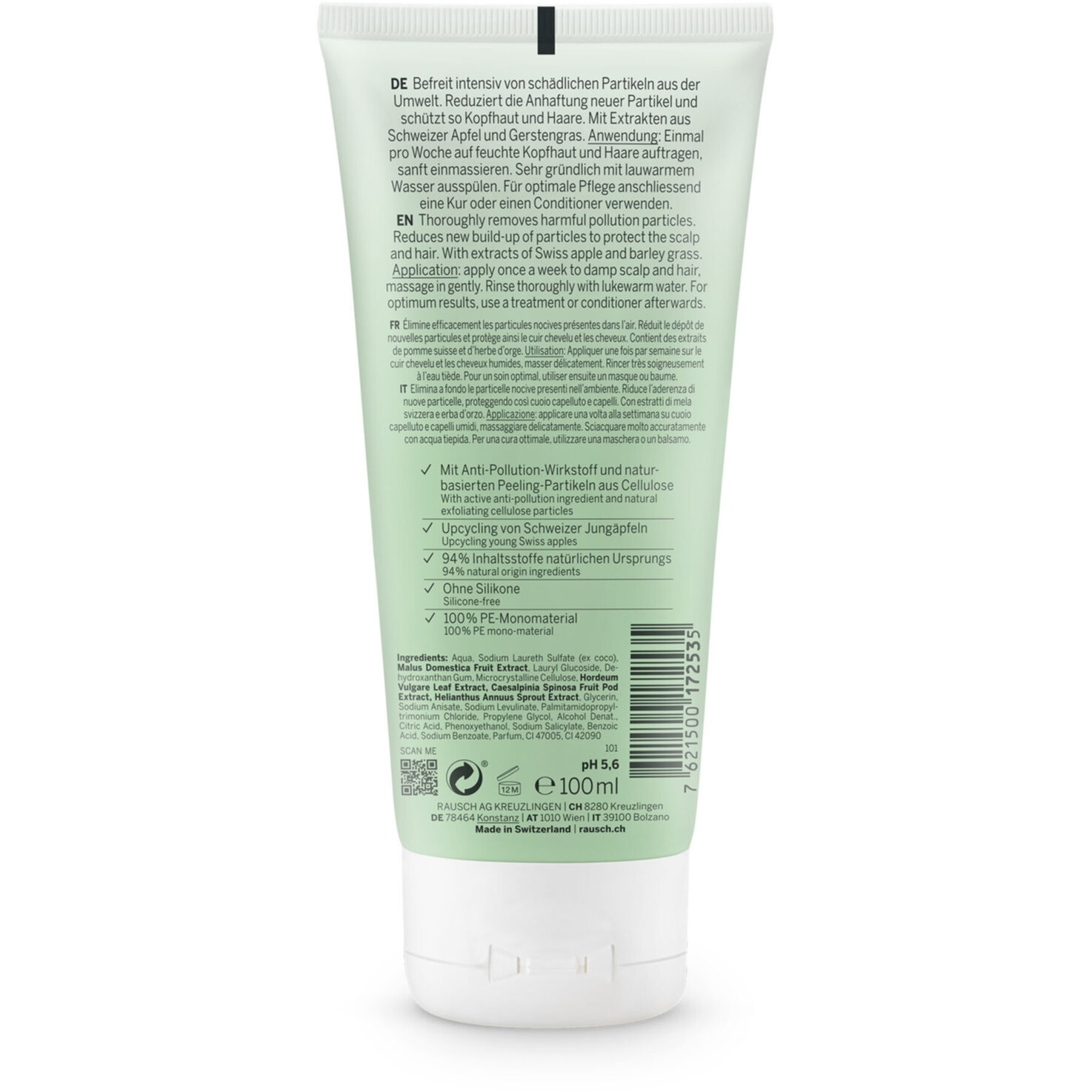 Rausch Anti Pollution Peeling Shampoo mit Schweizer Apfel