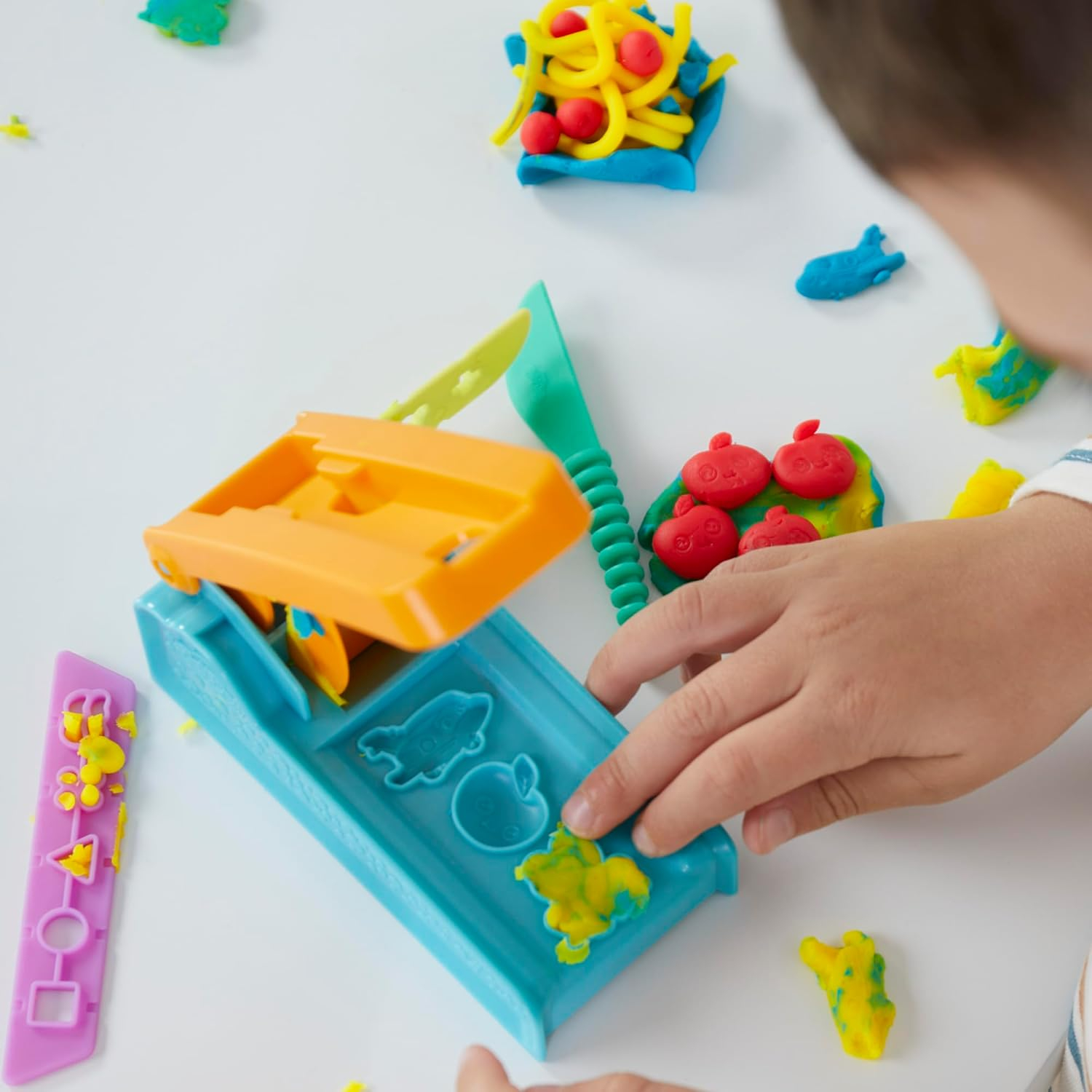 (8-tlg. Set) Kinder Knete DIY Modellier Spielzeug inkl. Schablone / Presse / Werkzeug (F88055L0) - Knetwerk Starter-Set