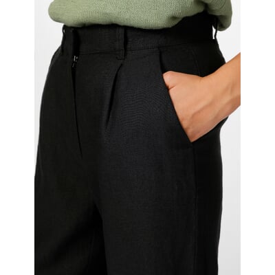 Damen-Leinenhose, Schwarz