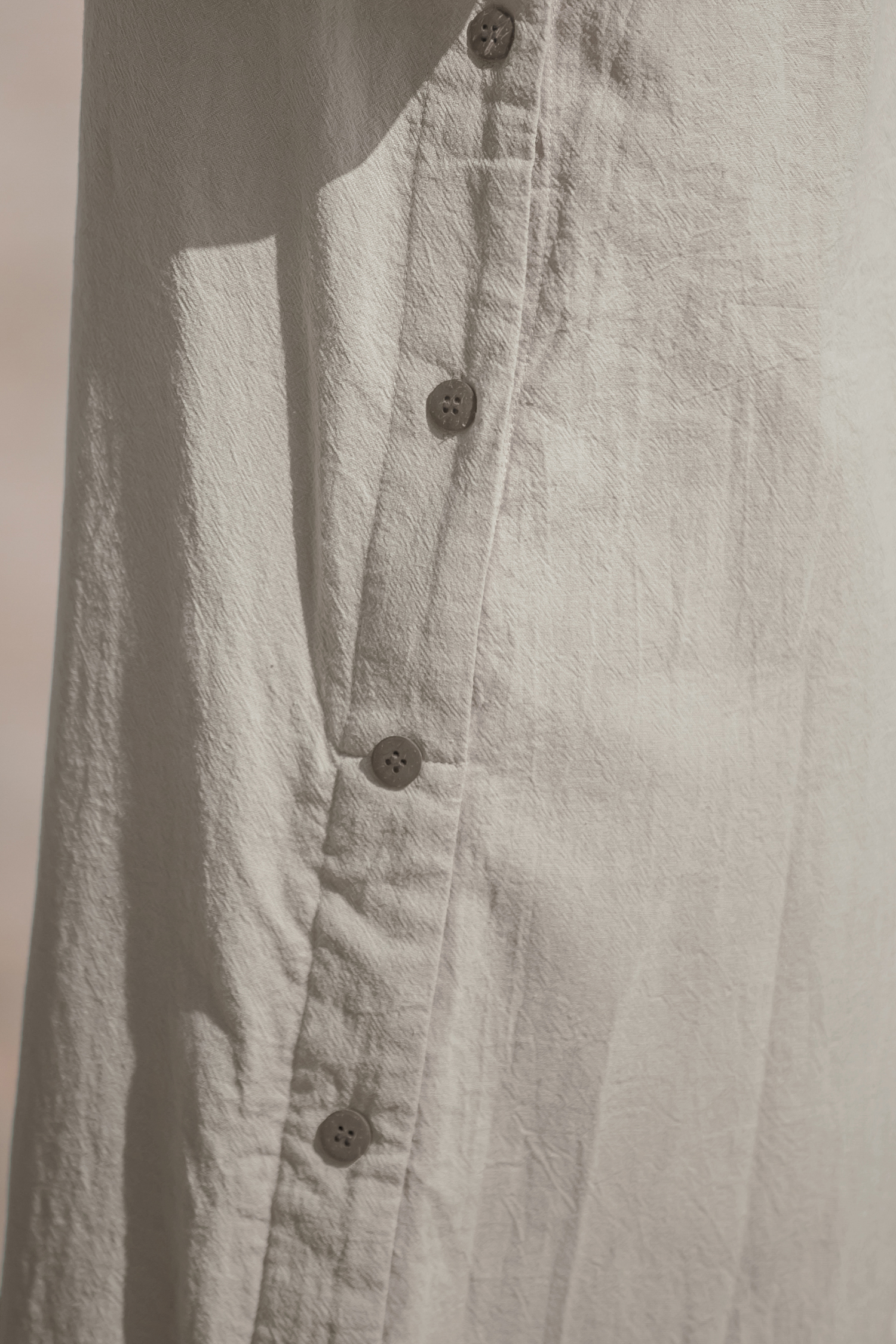 Combinaison en pur coton sans manches à boutons kaki
