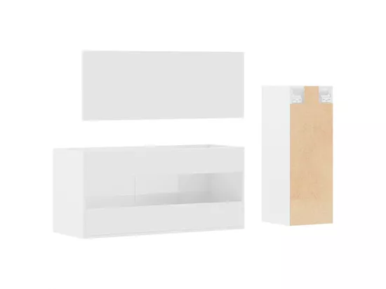 Ensemble de meubles de salle de bain 3 pcs blanc brillant