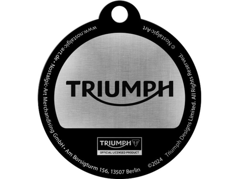 Nostalgic Art Schlüsselanhänger Triumph Ø 4 cm, Schwarz Anhänger mit Triumph Logo
