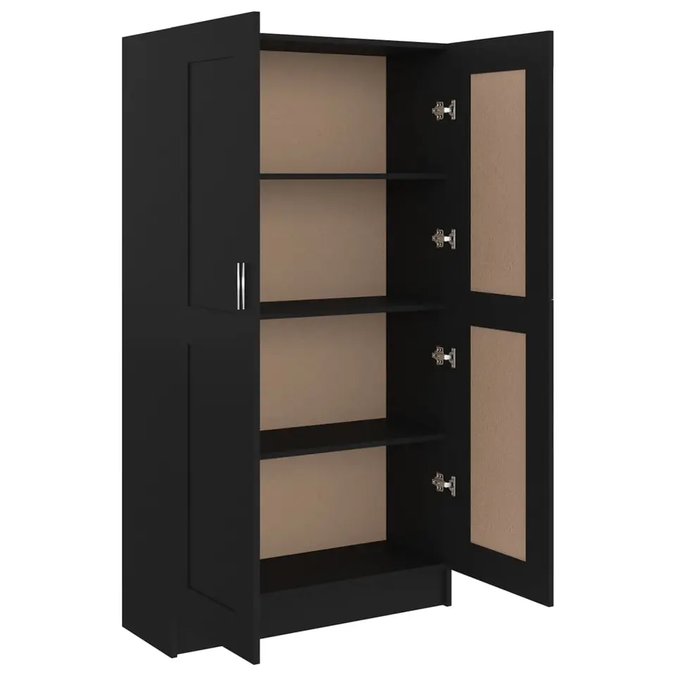 vidaXL - Boekenkast - Zwart - Bewerkt hout