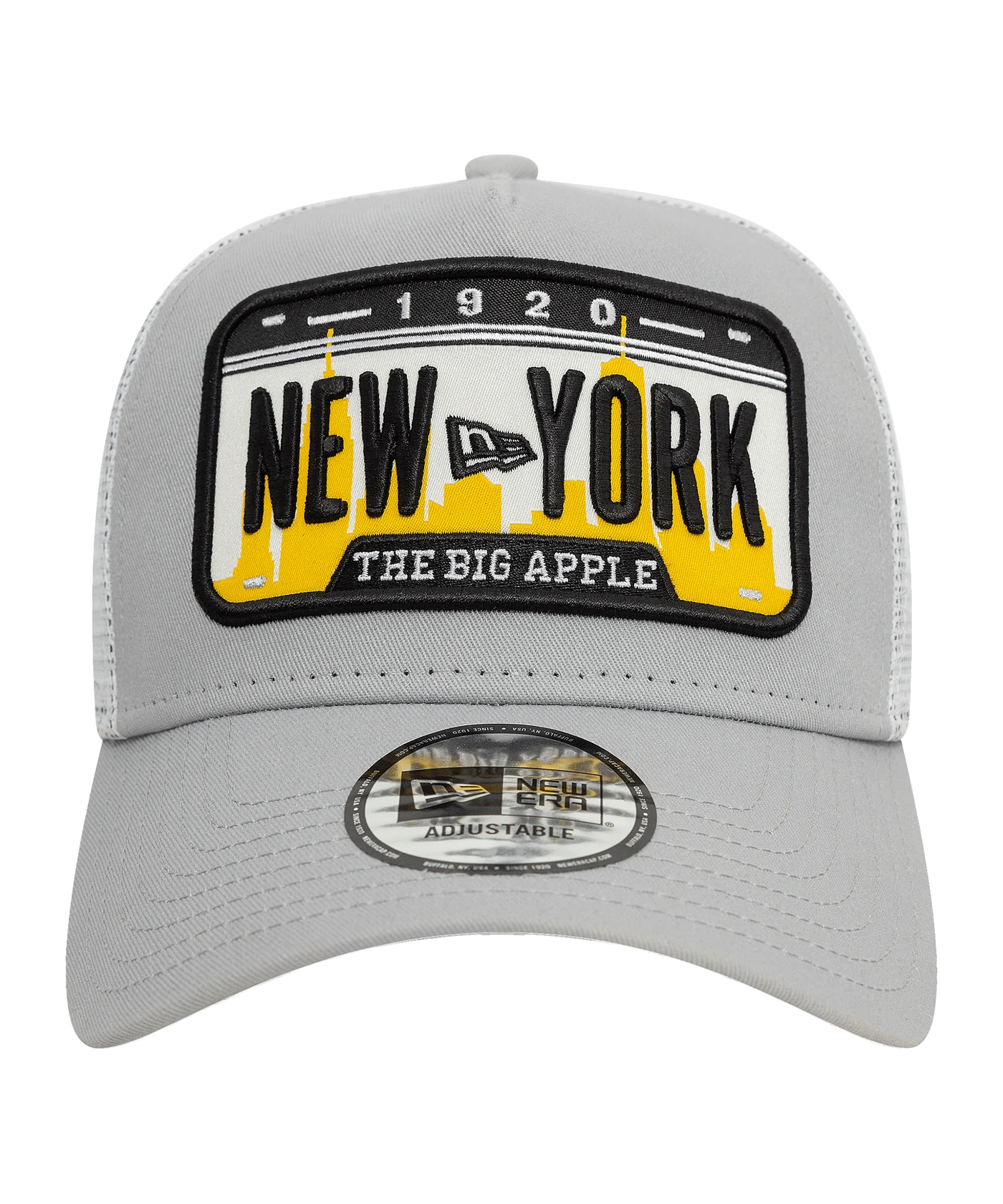 New Era New York Plate Trucker Cap Grau