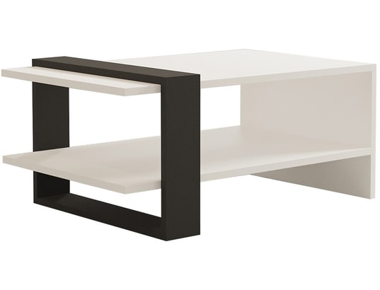 CONCEPT1 - Table basse Fonda blanc anthracite 80 x 55 x h35cm