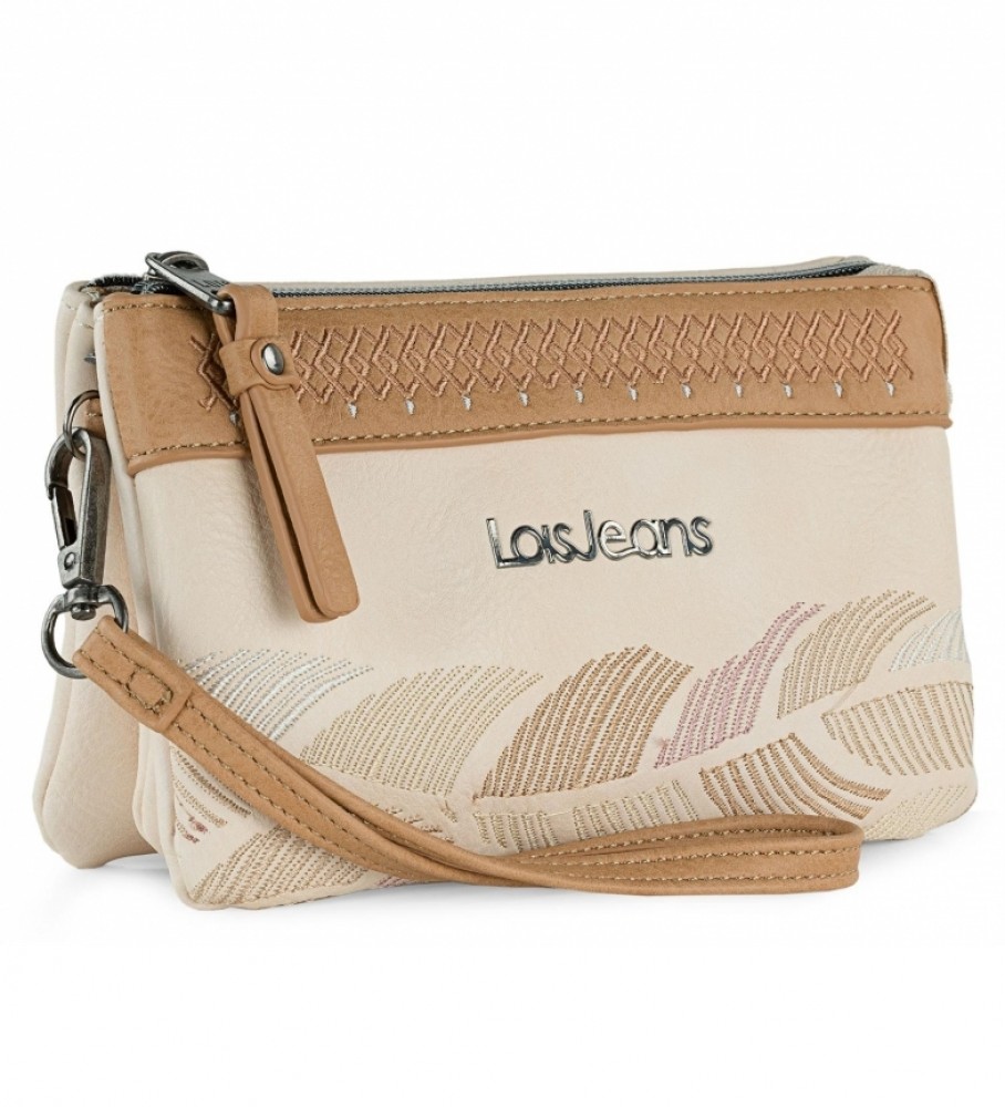 Lois Monedero Triple Galatea Bege, Marrom - 17,5 x 11 x 4 cm
