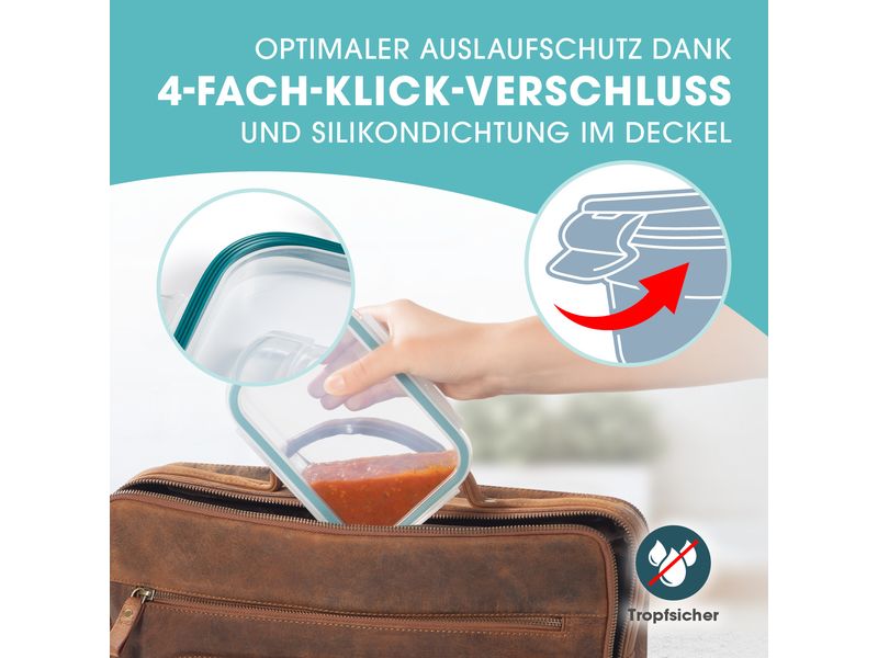 GOURMETmaxx Vorratsdose 3 Stück, Transparent Frischhaltedosen aus Glas