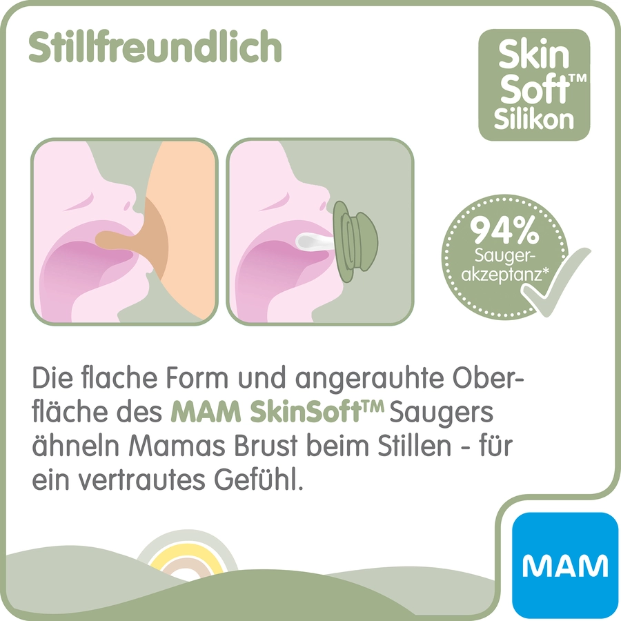 MAM Schnuller Original Night Silikon 2 Stück 0-6 Monate HaseMond