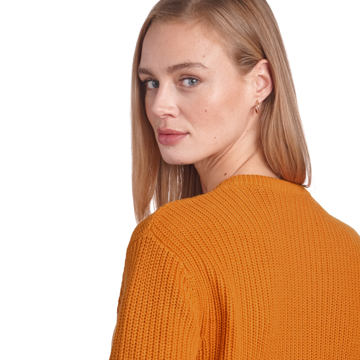Jonas Nielsen Damen Strickpullover aus Bio-Baumwolle orange