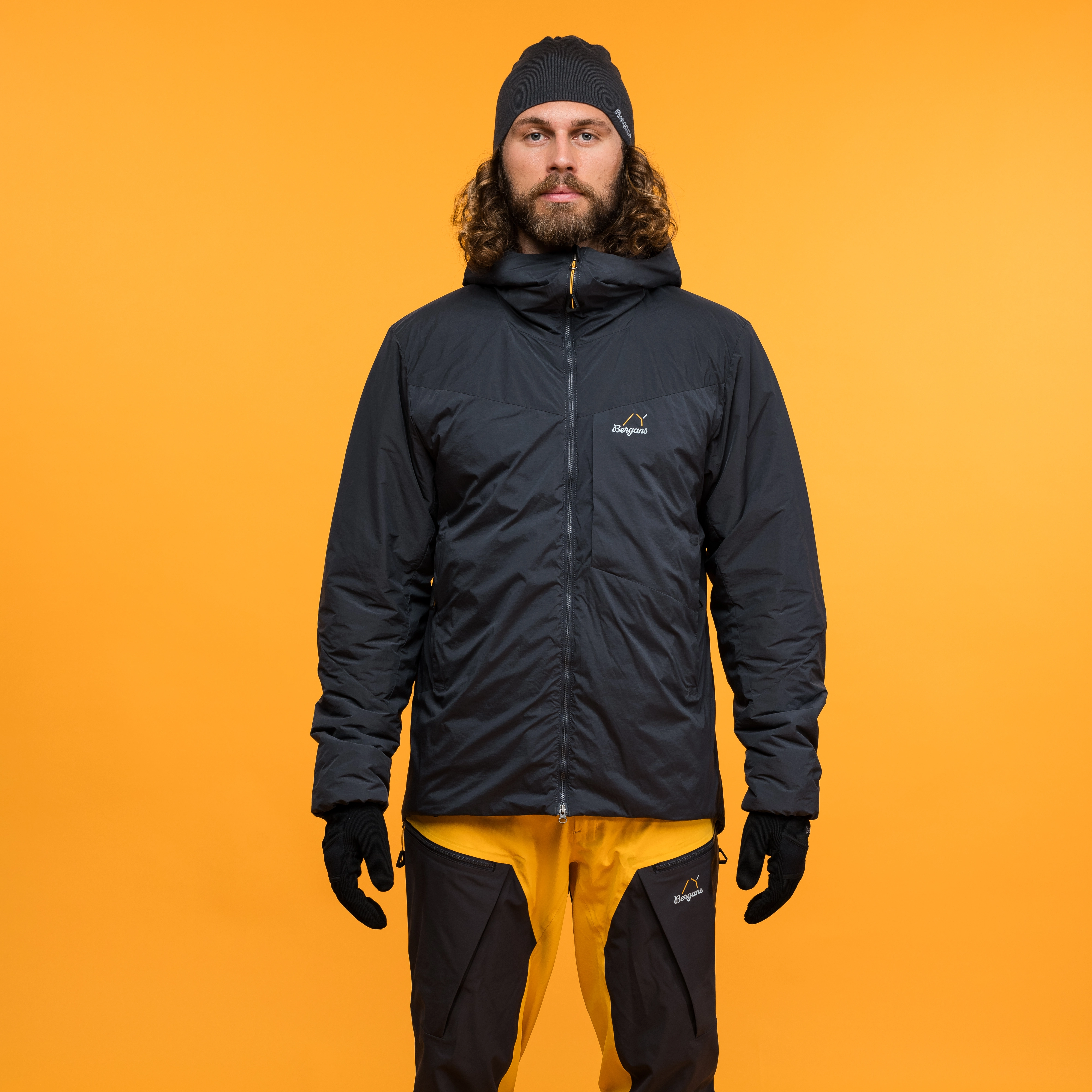 Y MountainLine Insulated Windbreaker Jacket Men Dark Shadow Grey
