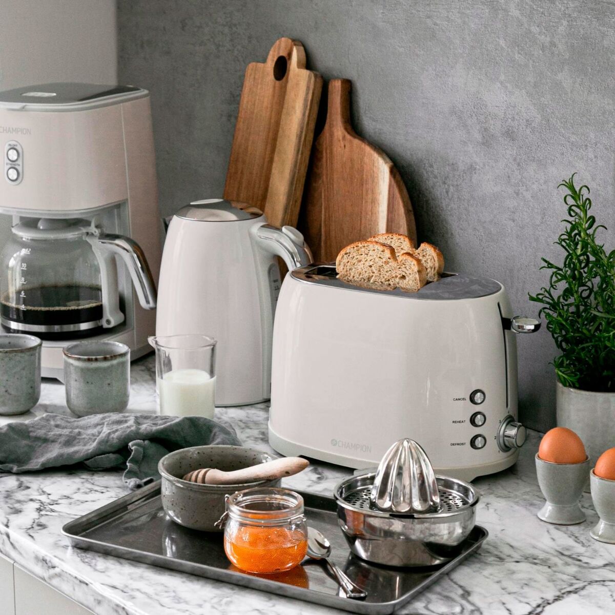 Brødrister 2-skiver Creme White Series