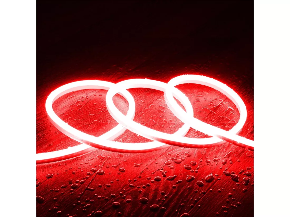 Ruban Néon LED Dimmable 220V SFLEX8 IP65 sur mesure coupe tous les 100 cm Rouge 50 m
