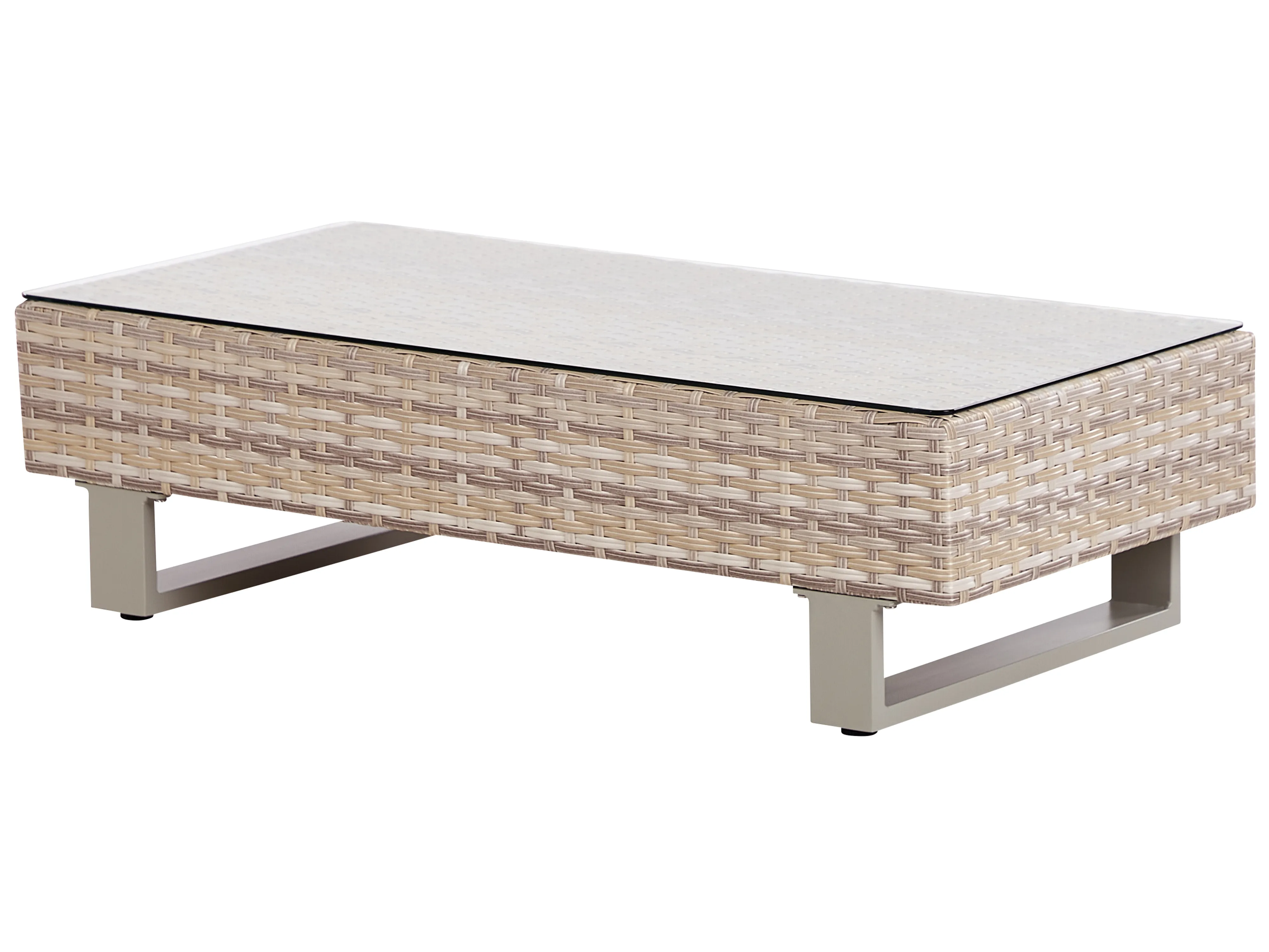 Tuin hoekloungeset met tafel 5-zits LANCIANO rechtszijdig PE rotan Gebroken wit
