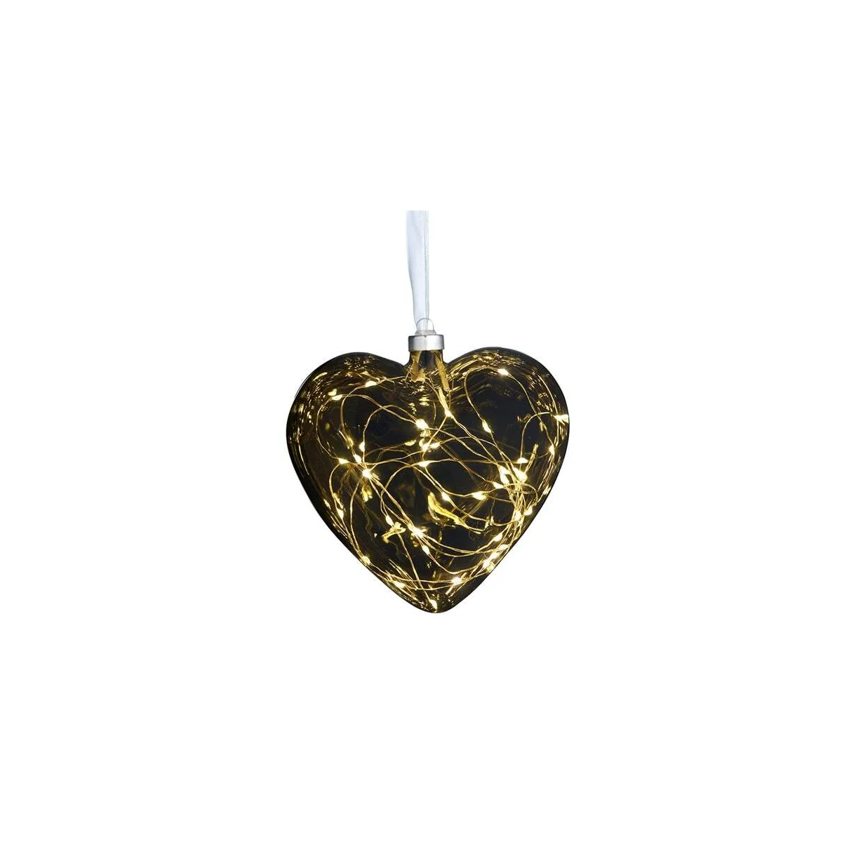 Day Glasshjerte med Lysslynge 15cm