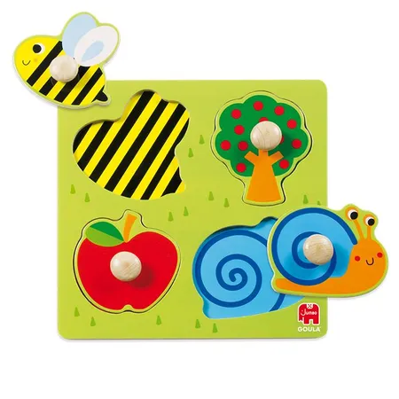 Jumbo Spiele GOULA Holzpuzzle Silhouetten Garten, 4 Teile