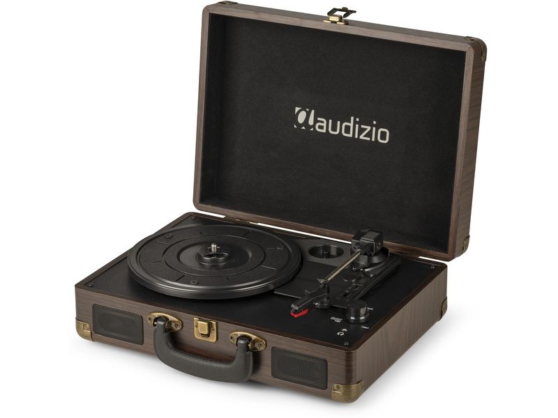 Audizio Plattenspieler RP114 Dunkelbraun Stilvoller Plattenspieler im Kofferdesign