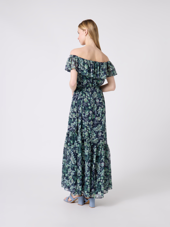 Robe longue cinturée