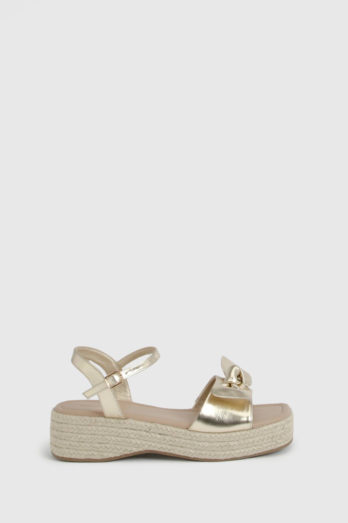 boohoo Compensées Espadrilles À Brides Avec Détail Nœud