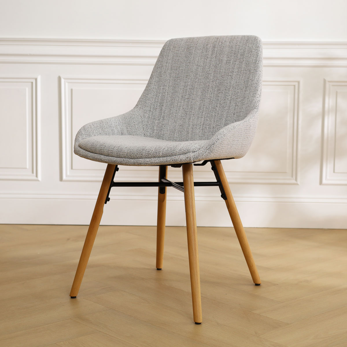 Eetkamerstoel Nena-Isa grijs beige gemêleerd - naturel