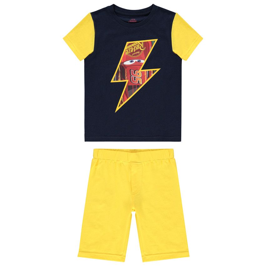 Pyjama court bicolore print Cars Disney - Bleu marine
