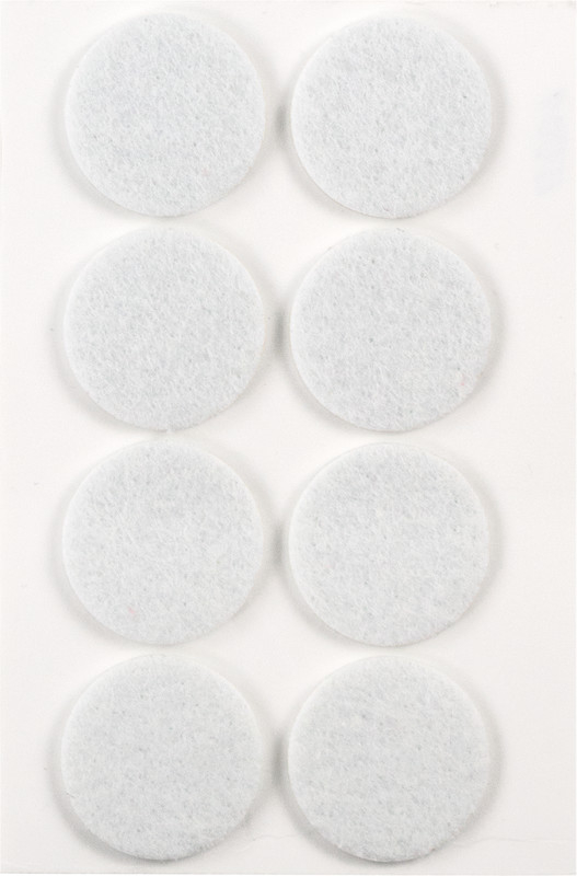 (8er Set) Ø28mm Home Stuhlbein Filzgleiter Boden Schoner (15004) - Weiss