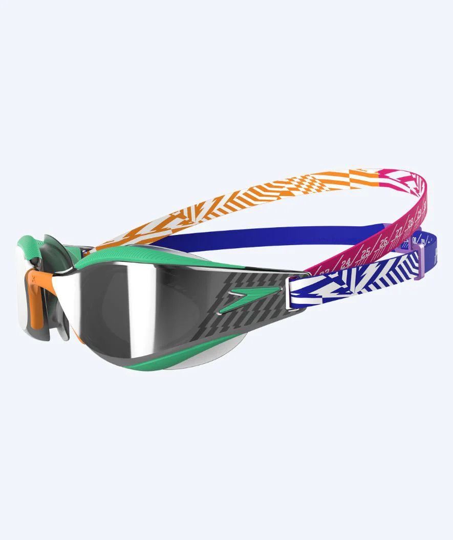 Speedo Elite svømmebriller - Fastskin Hyper Elite Mirror - Grøn/orange