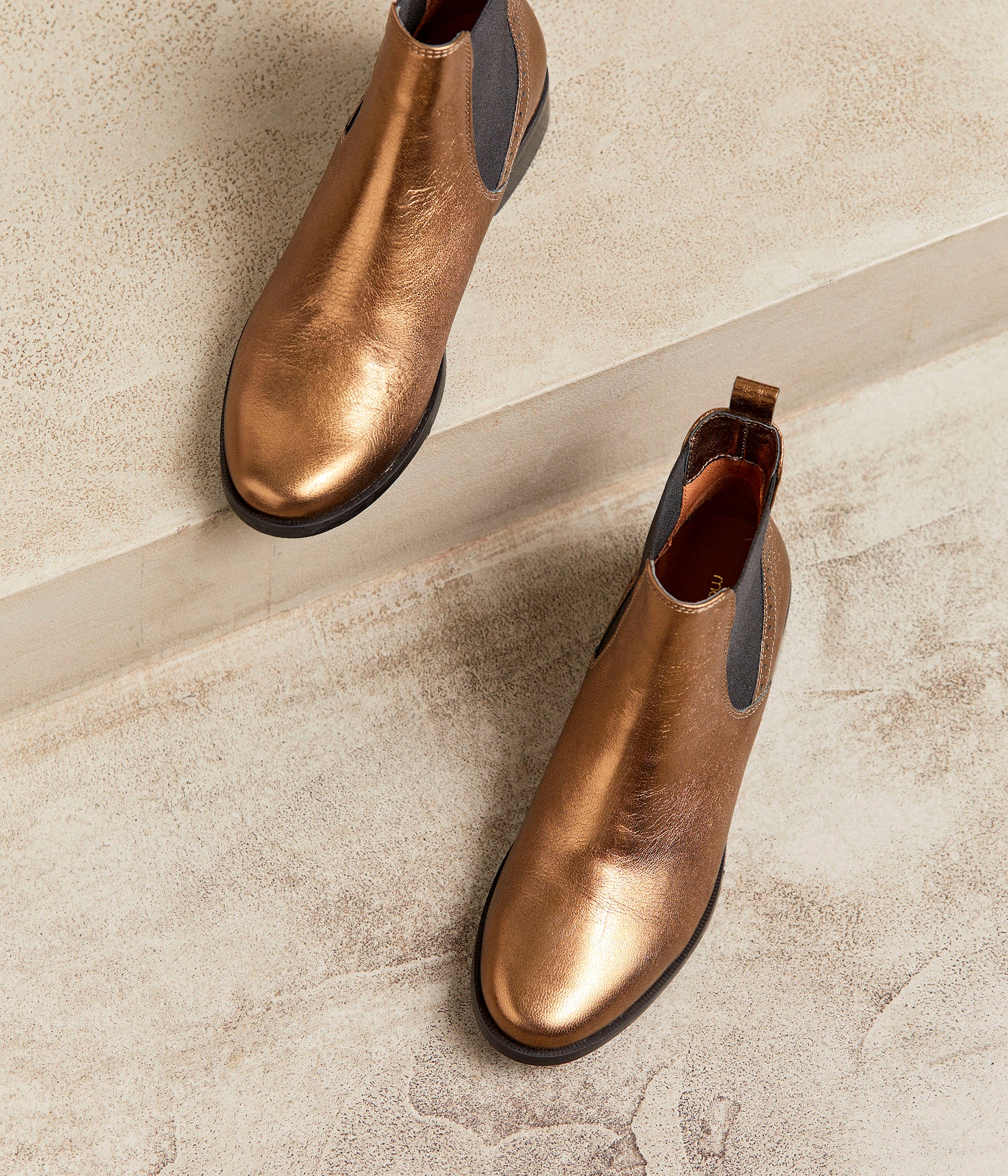 Chelsea boots dorées Prune