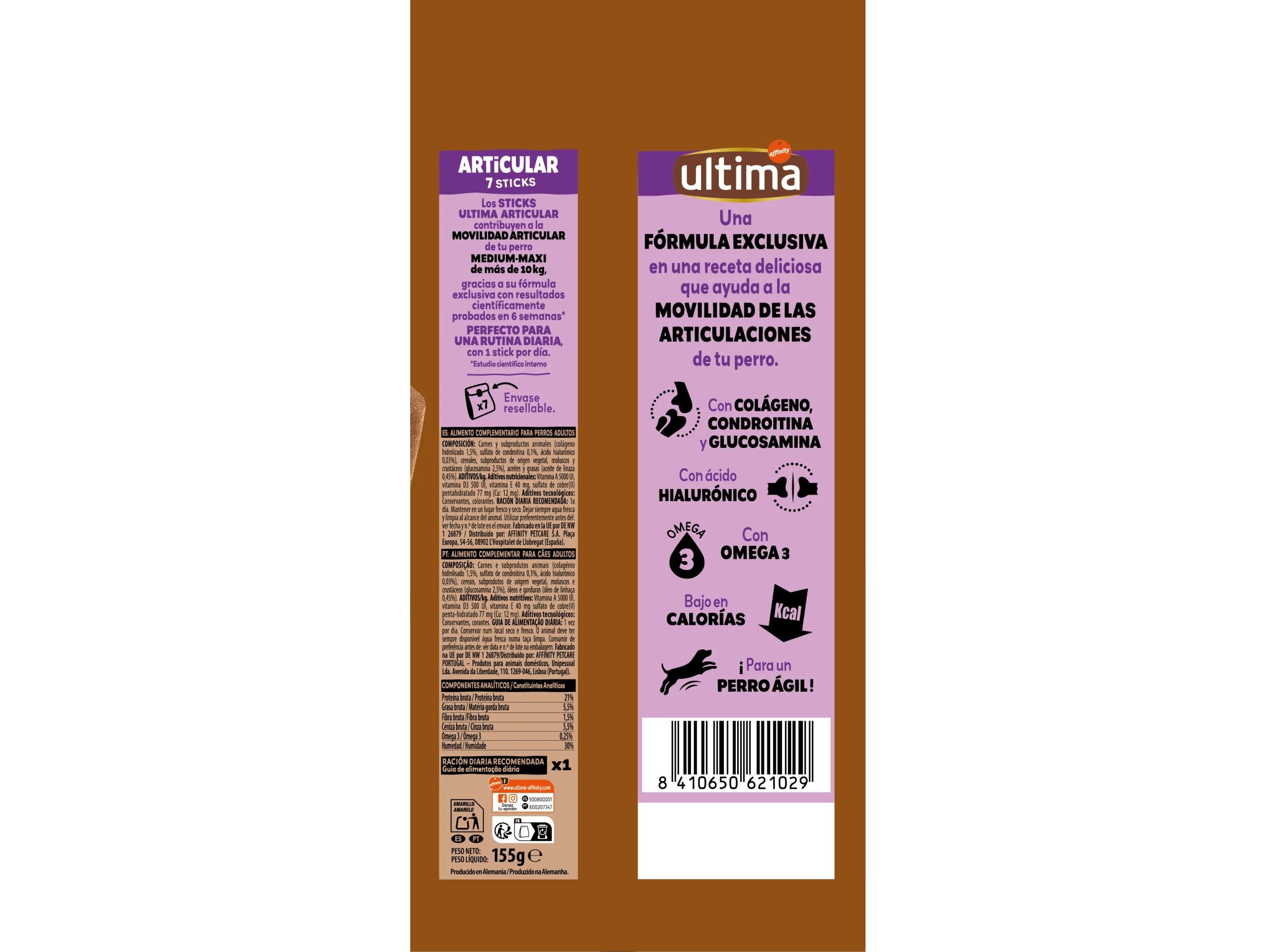 SNACK PARA CÃO ULTIMA MÉDIO / MAXI ARTICULAR 155G