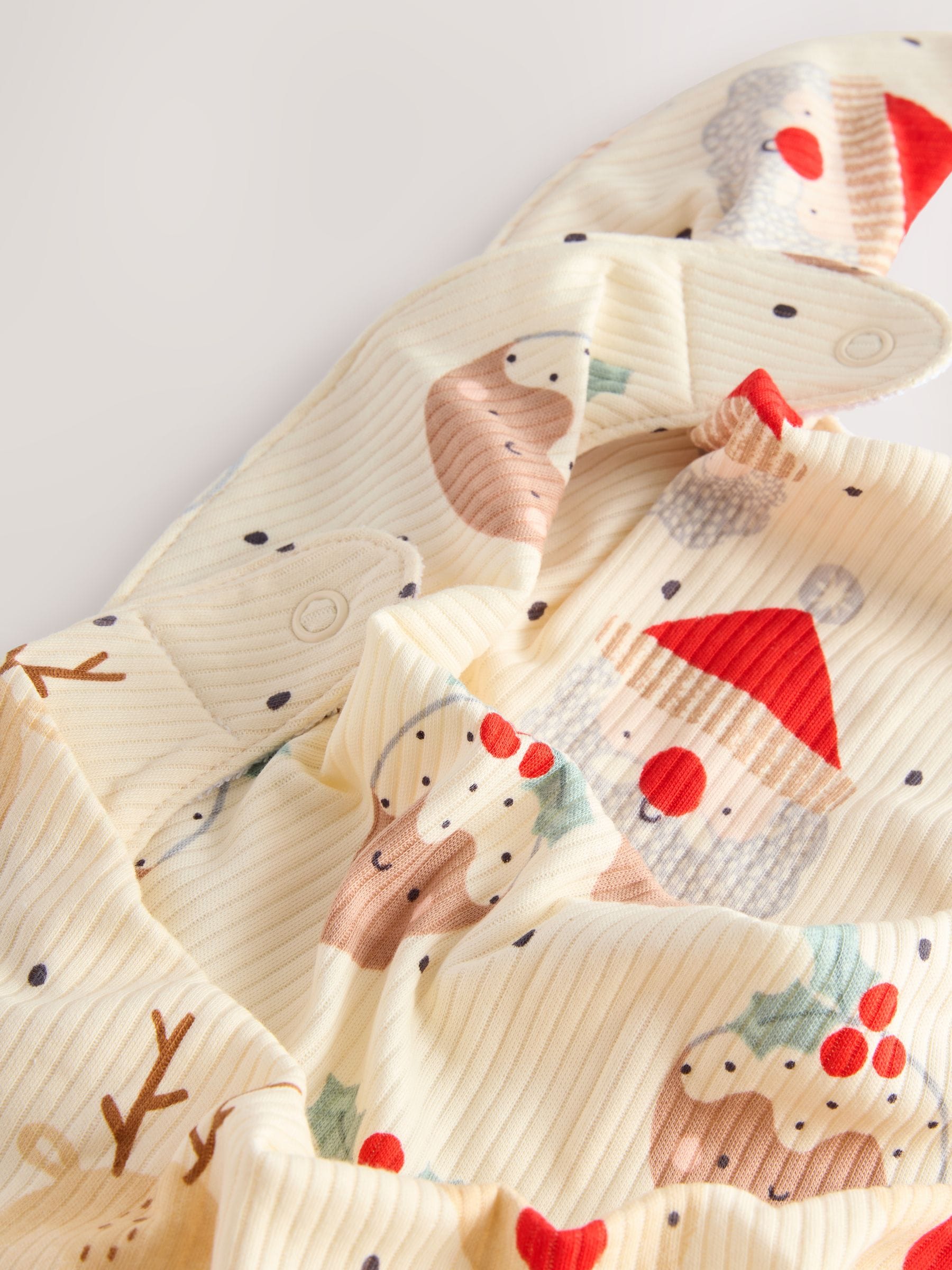 Ecru - Baby kerstslabbetjes 3 stuks