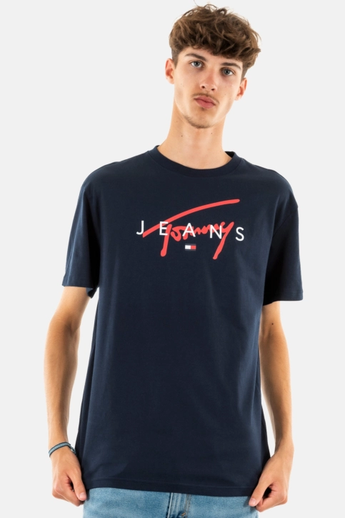 Tee shirt tommy jeans reg signature c1g dark night navy