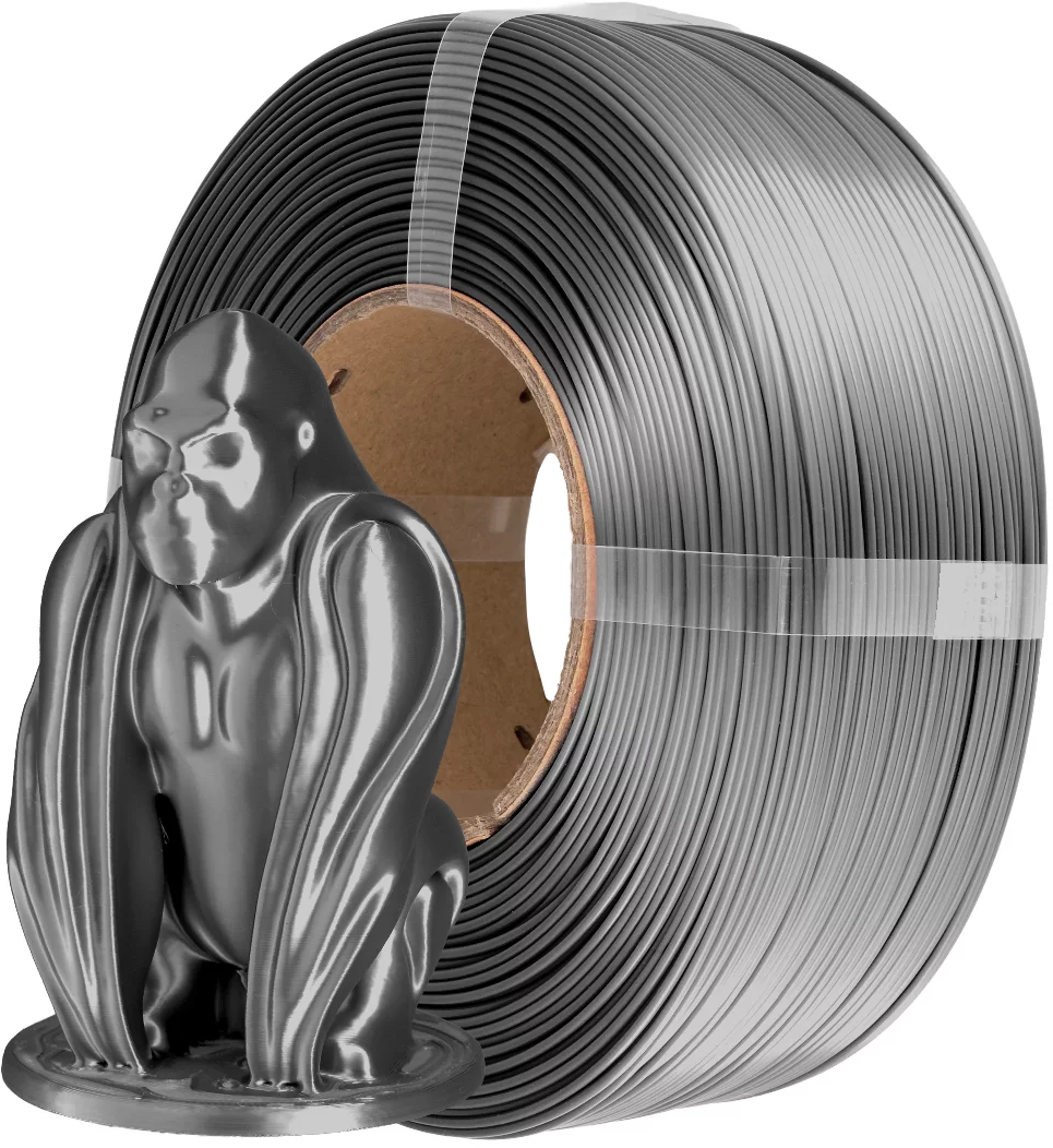 AzureFilm  PLA Silk Refill Graphite Grey, 1,75 mm / 1000 g    Hochwertiges Filament mit Silk-Effekt in Graphite Grey, ohne Spule
