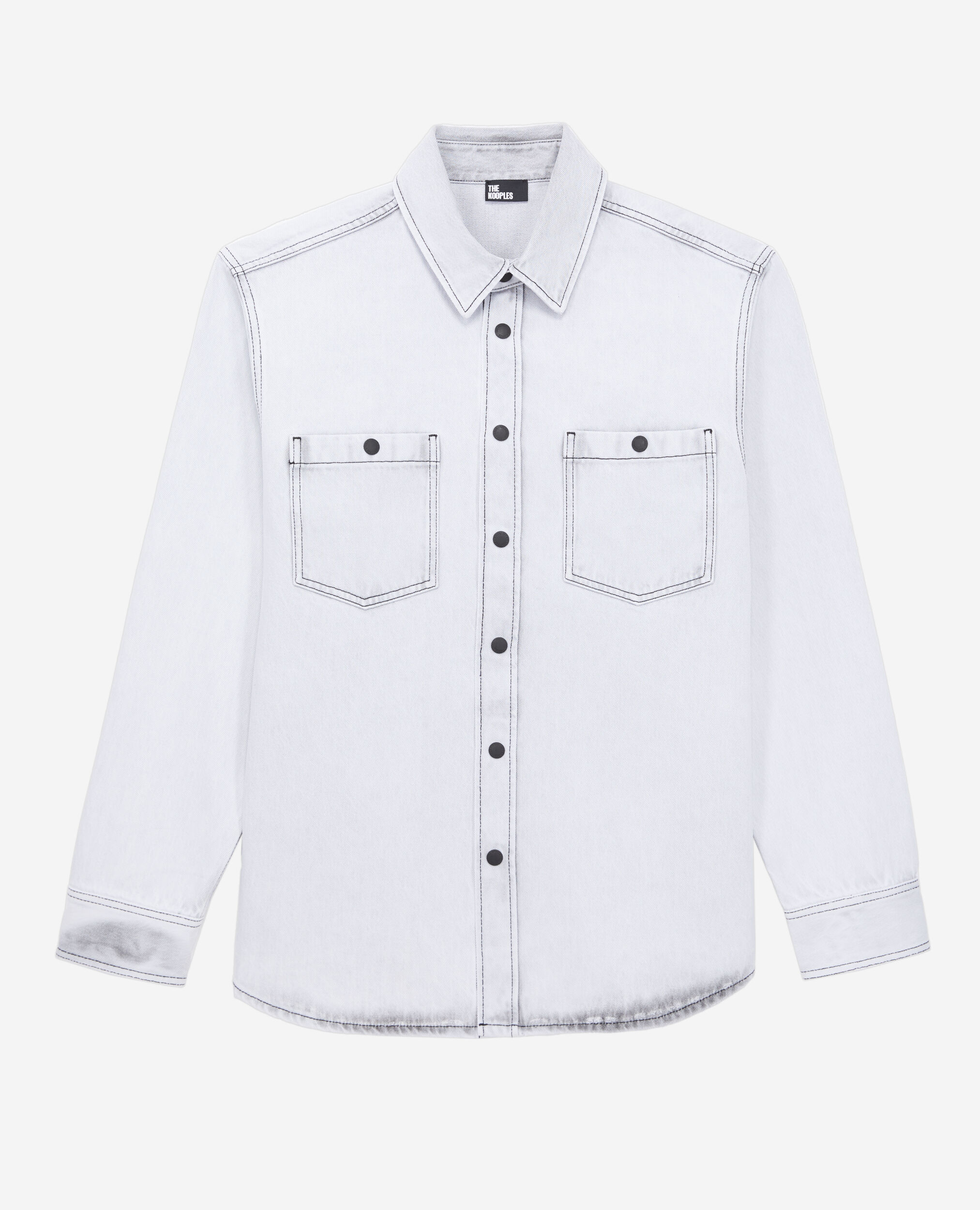 Chemise blanche en denim décoloré