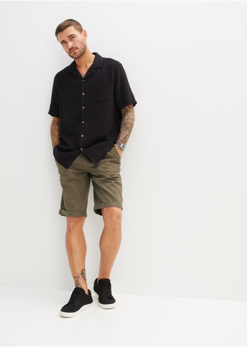 Bermuda à taille extensible, Regular Fit