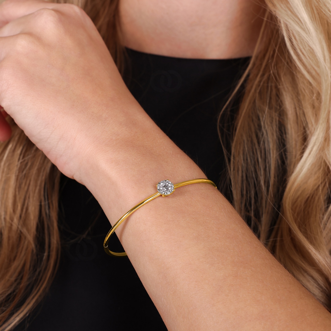 0.50 Karat Diamantarmreif oval 750/18 K Gelbgold