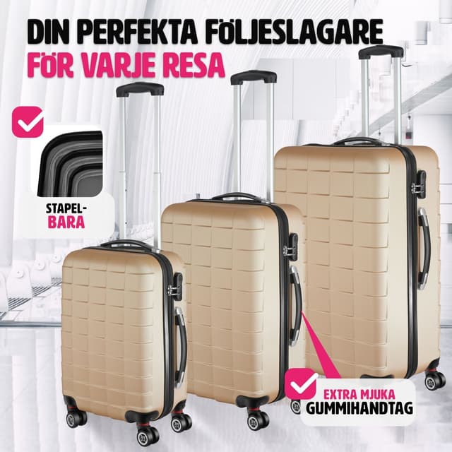 Kuffertsæt 3-dele hardcase
