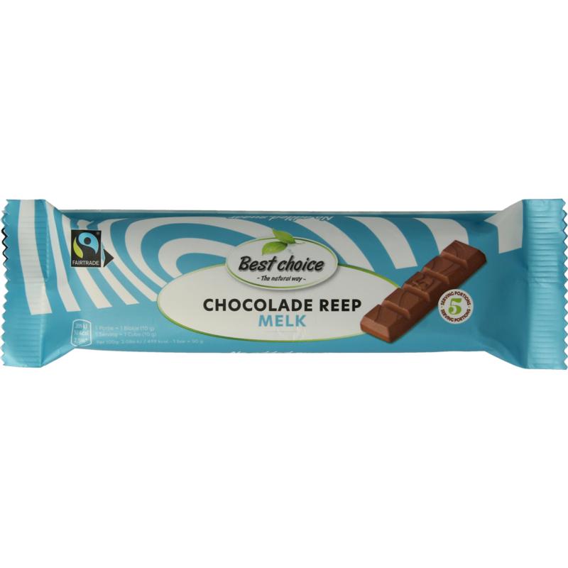Bountiful Chocolade Reep Melk Zonder Toegevoegd Suiker (50 gr)