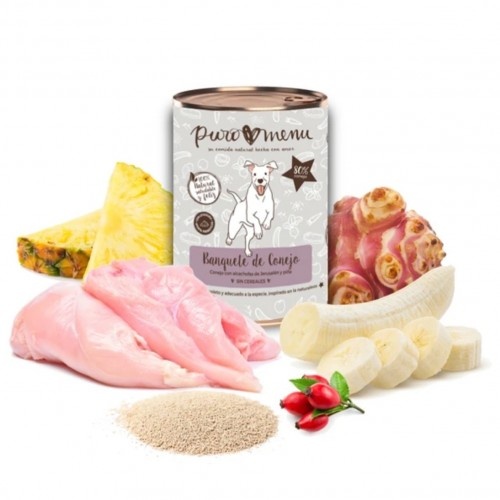 Puromenu alimento úmido sabor coelho para cães