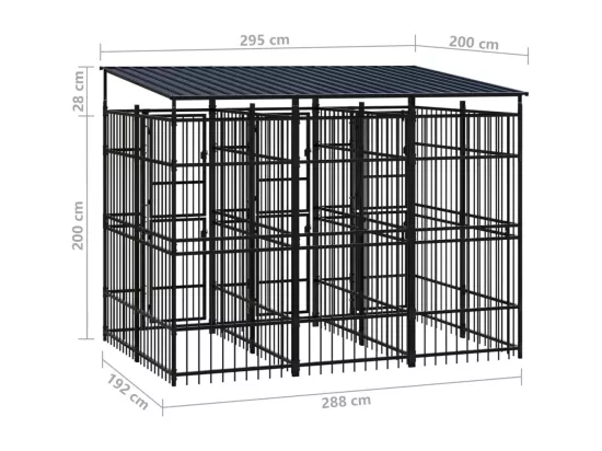 Chenil cage enclos pac noire 288 x 192 x 200 cm 02_0041761
