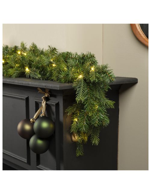 Everlands Guirlande Grandis - Kerstversiering - Groen 80 Led