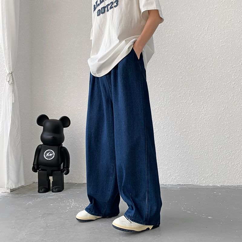 Sinlarity - Mid Rise Wide Leg Jeans