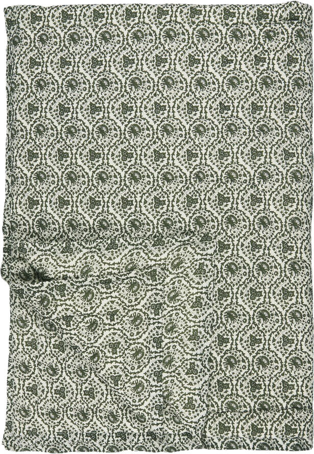 Ib Laursen Quilt Ane hvid m/myrtle green mønster Grøn