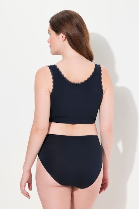 Bustier, Zierkante, V-Ausschnitt, Biobaumwolle