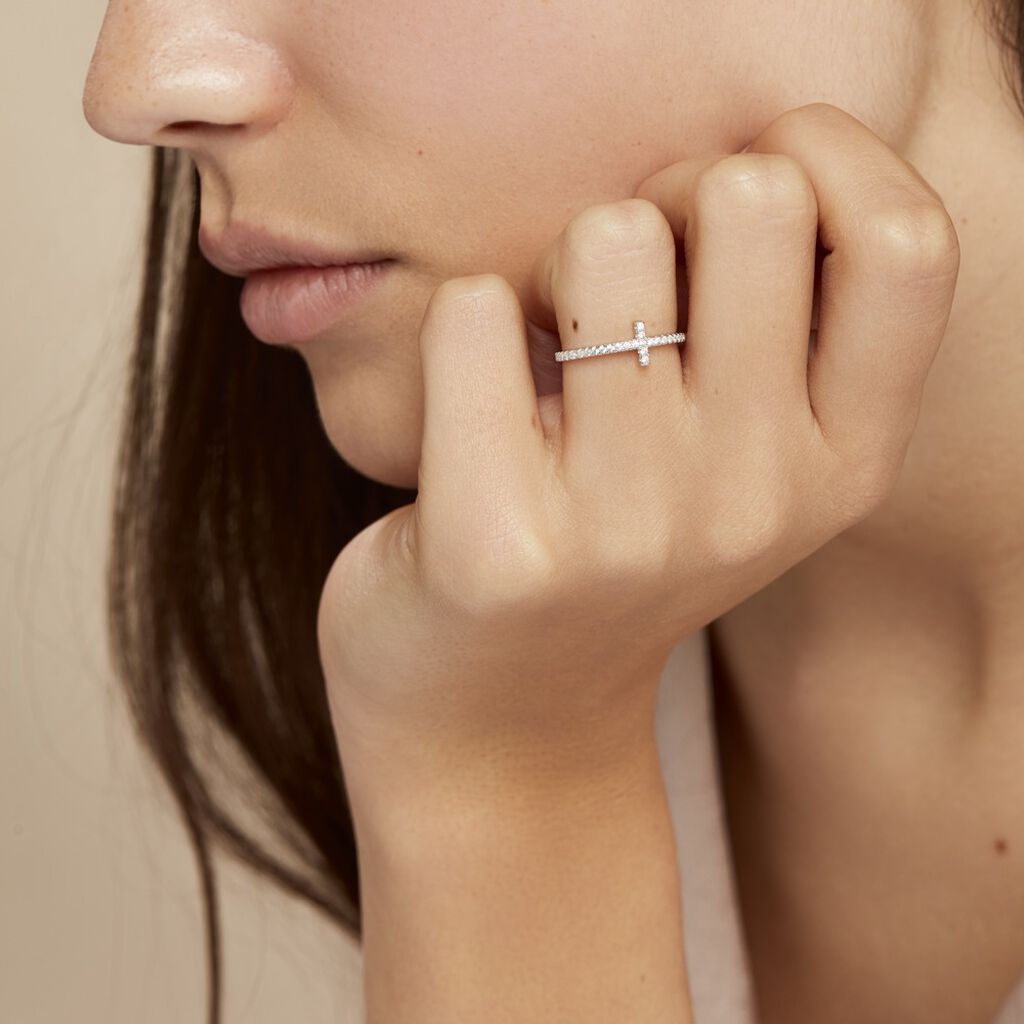 Bague Biche Argent Blanc Oxyde De Zirconium