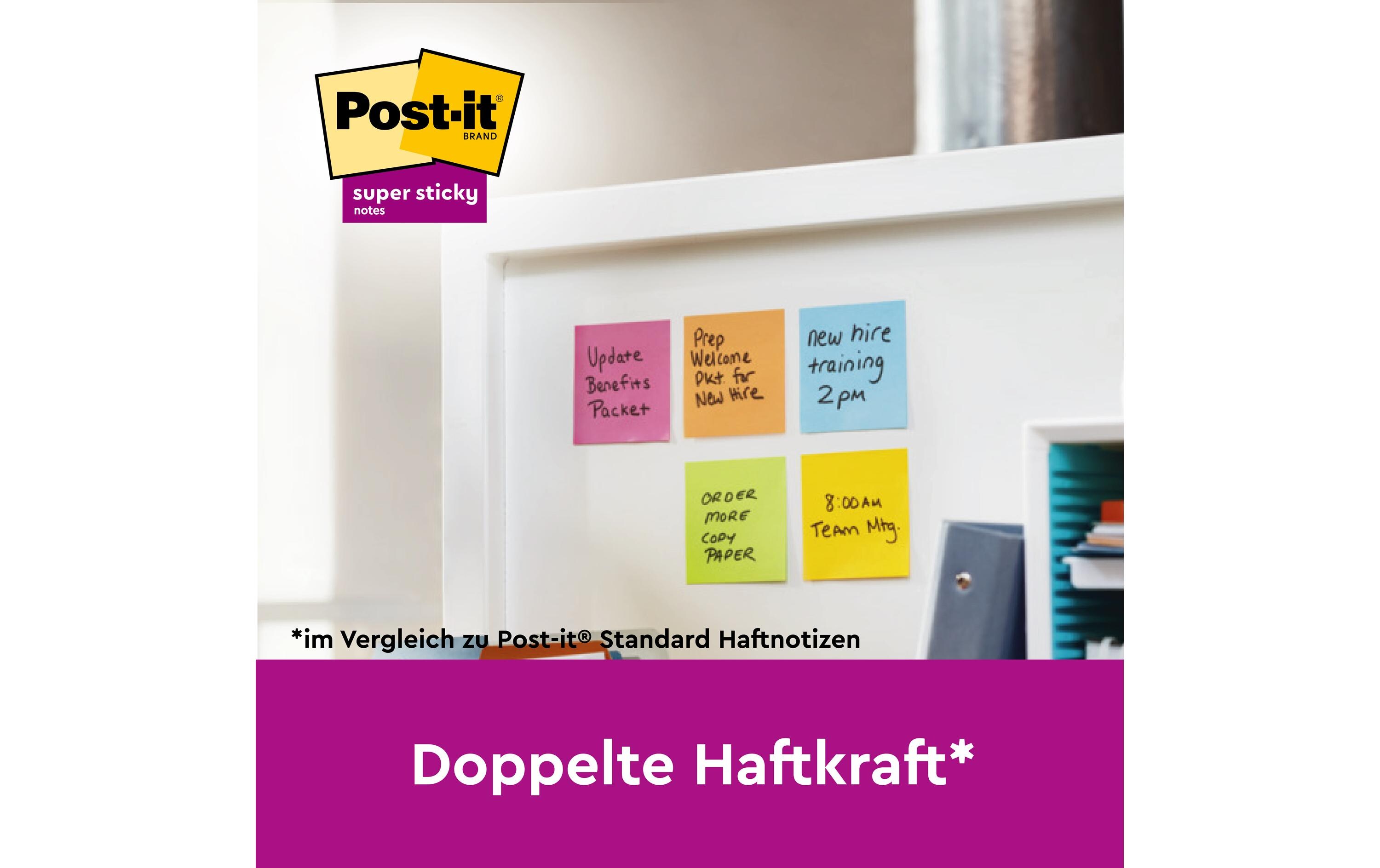 Notizzettel Z-Notes Super Sticky Mehrfarbig, 7.6 x 7.6 cmPost it 20 Blöcke + 4 gratis Blöcke in praktischer Box