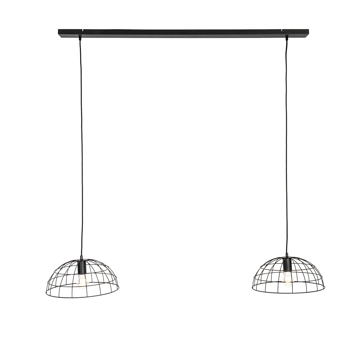 Industriële hanglamp zwart 2-lichts - Hanze