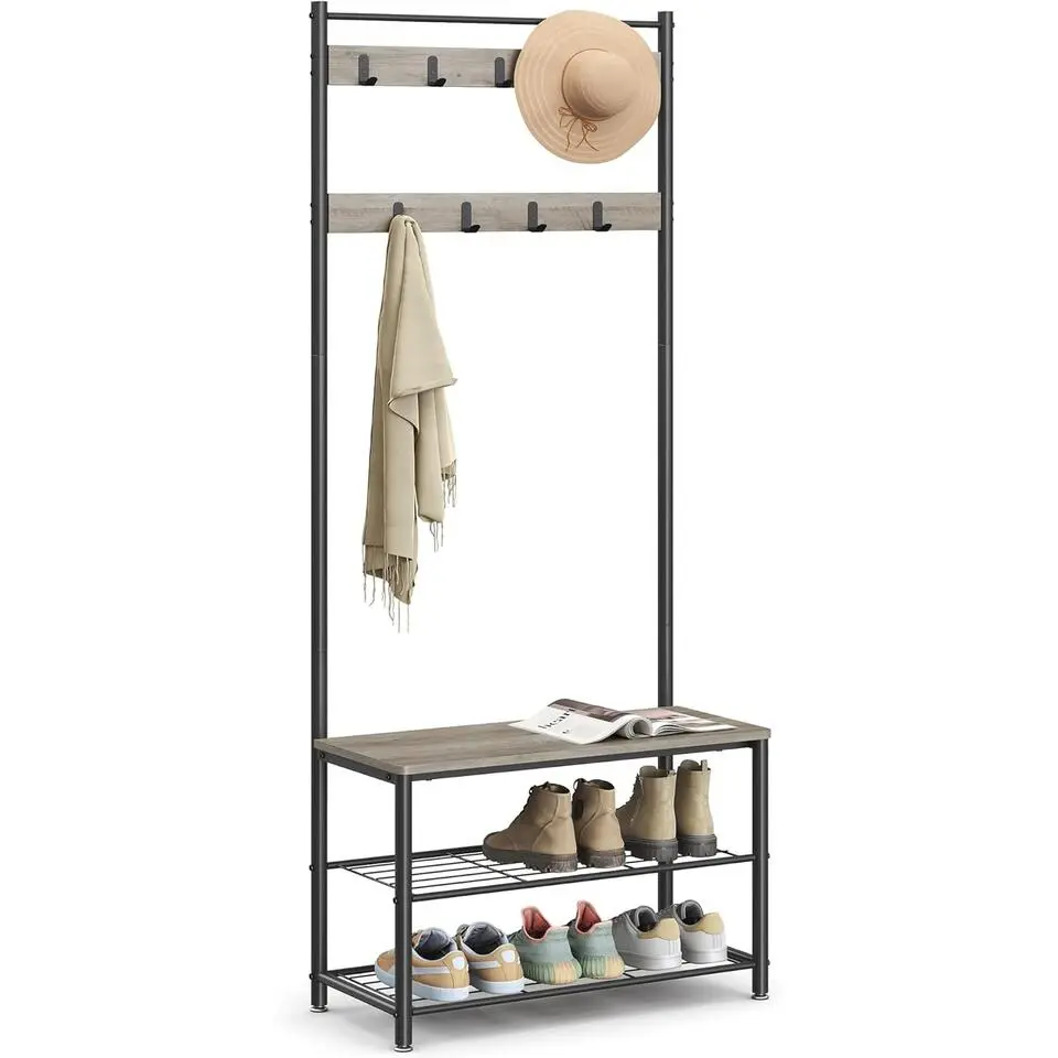 Parya Home 3-in-1 Kapstok met Schoenenrek – Entreekast met bankje