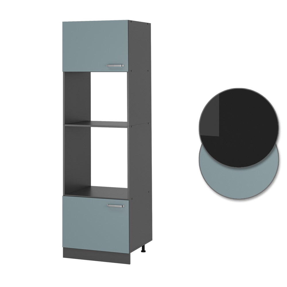 Vicco Mikrowellenschrank Küchenschrank R-Line Solid Anthrazit Blau Grau 60 cm modern
